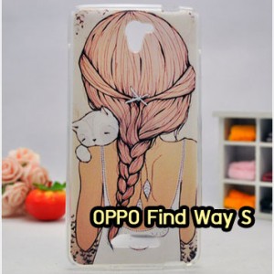 M1204-20 เคสยาง OPPO Find Way S ลาย Lady Cat