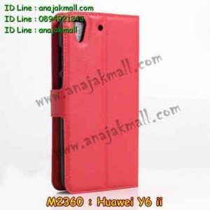 M2360-02 เคสฝาพับ Huawei Y6ii สีแดง