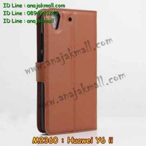 M2360-06 เคสฝาพับ Huawei Y6ii สีน้ำตาล