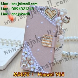 M2672-02 เคสฝาพับคริสตัล Huawei Y6ii ลาย Love II