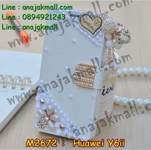M2672-03 เคสฝาพับคริสตัล Huawei Y6ii ลาย Love III