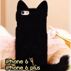 M1075-05 เคสแมวน้อย iPhone 6/6 plus สีดำ