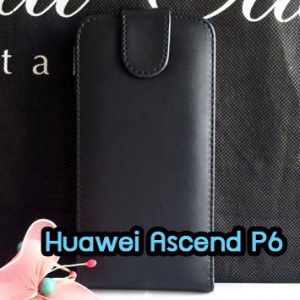 M1091-01 เคสหนังเปิดขึ้น-ลง Huawei Ascend P6 สีดำ