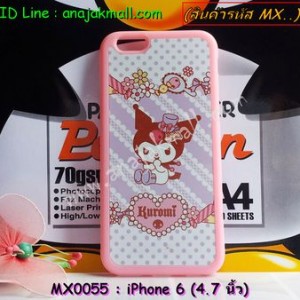 MX0055-01 เคสขอบยางสีชมพู iPhone 6 (4.7 นิ้ว) ลาย Kuromi III