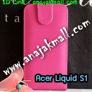 M1103-04 เคสหนังเปิดขึ้น-ลง Acer Liquid S1 สีชมพู