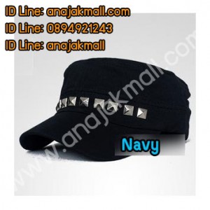 CapW15-04 หมวกแฟชั่นเกาหลี สีน้ำเงินนาวี