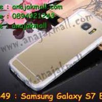 M2649-01 เคสกรอบนิ่มหลังกระจกเงา Samsung Galaxy S7 Edge สีทอง