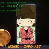 M2685-06-1 เคสแข็งดำ Oppo A37 ลาย Gingo