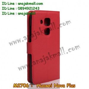 M2706-03 เคสฝาพับ Huawei Nova Plus สีแดง