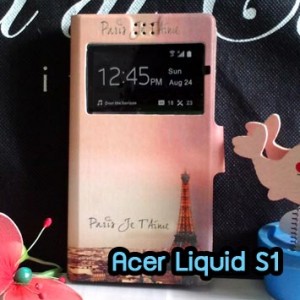 M962-01 เคสฝาพับ Acer Liquid S1 ลายหอไอเฟล