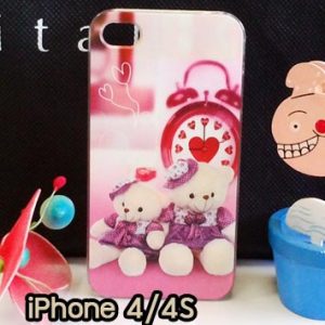 M734-09 เคสแข็ง iPhone 4S/4 ลาย Heart Bear