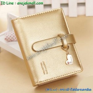 WL22-07 กระเป๋าบัตรเครดิตแฟชั่นเกาหลี สีทอง