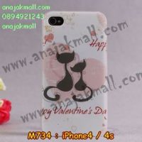 M734-17 เคสแข็ง iPhone 4S/4 ลาย Happy Cat