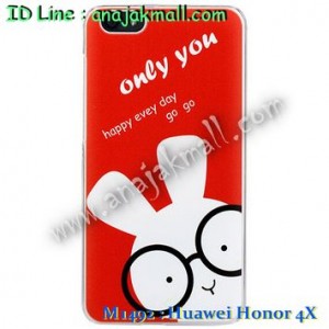 M1492-10 เคสแข็ง Huawei Honor 4X ลาย Red Rabbit