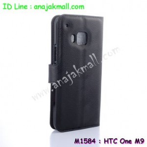 M1584-03 เคสฝาพับ HTC One M9 สีดำ
