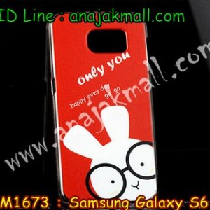 M1673-12 เคสแข็ง Samsung Galaxy S6 ลาย Red Rabbit