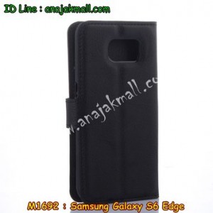 M1692-02 เคสฝาพับ Samsung Galaxy S6 Edge สีดำ