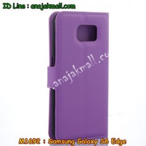 M1692-03 เคสฝาพับ Samsung Galaxy S6 Edge สีม่วง