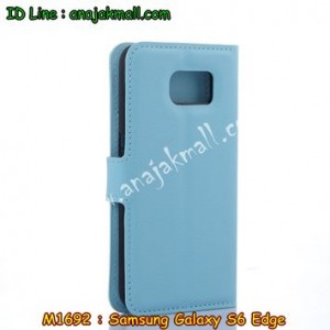M1692-06 เคสฝาพับ Samsung Galaxy S6 Edge สีฟ้า