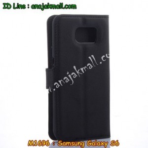 M1696-02 เคสฝาพับ Samsung Galaxy S6 สีดำ