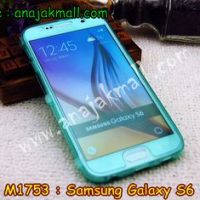 M1753-04 เคสซิลิโคนฝาพับ Samsung Galaxy S6 สีมินท์