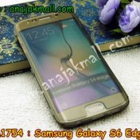 M1754-01 เคสซิลิโคนฝาพับ Samsung Galaxy S6 Edge สีเทา