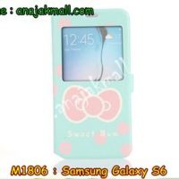 M1806-02 เคสโชว์เบอร์ Samsung Galaxy S6 ลาย Sweet Bow