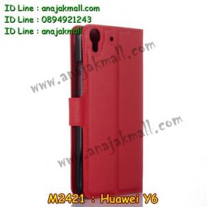 M2421-03 เคสฝาพับ Huawei Y6 สีแดง
