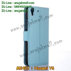 M2421-05 เคสฝาพับ Huawei Y6 สีฟ้า