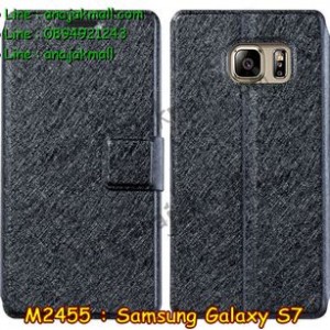 M2455-01 เคสหนัง Samsung Galaxy S7 สีดำ