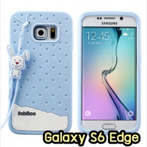 M1416-03 เคสซิลิโคน Samsung Galaxy S6 Edge สีฟ้า
