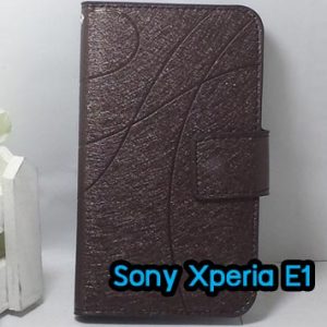 M833-01 เคสฝาพับ Sony Xperia E1 สีน้ำตาล