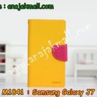M1841-08 เคสฝาพับ Samsung Galaxy J7 สีเหลือง-แดง