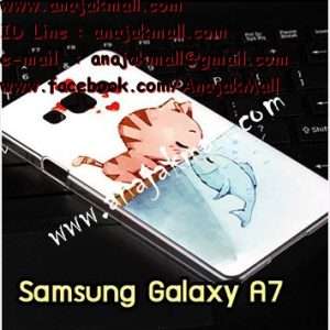 M1260-08 เคสแข็ง Samsung Galaxy A7 ลาย Cat & Fish