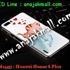 M1445-08 เคสแข็ง Huawei Honor 6 Plus ลาย Cat & Fish