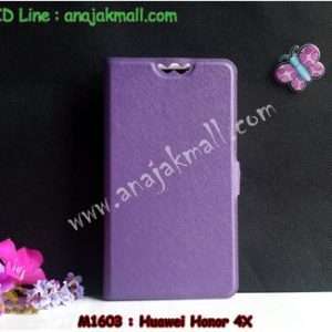 M1603-01 เคสฝาพับ Huawei Honor 4X สีม่วง