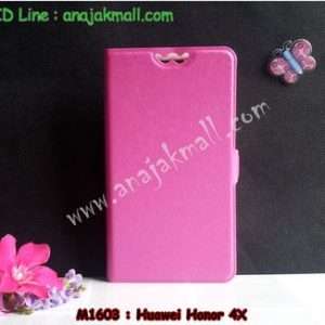 M1603-02 เคสฝาพับ Huawei Honor 4X สีชมพู