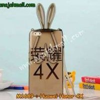 M1689-02 เคสยาง Huawei Honor 4X หูกระต่ายสีดำ