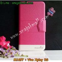 M1697-03 เคสหนังฝาพับ Vivo Xplay 3S สีชมพู