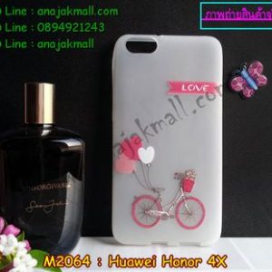 M2064-02 เคสยาง Huawei Honor 4X ลาย Love Bicycle