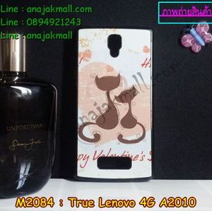 M2084-01-1 เคสแข็งดำ True Lenovo 4G A2010 ลาย Happy Cat