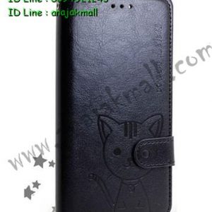 M2101-08 เคสหนัง Huawei G Play Mini ลายแมวสีดำ