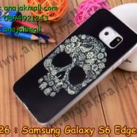 M2226-12 เคสยาง Samsung Galaxy S6 Edge Plus ลาย Black Skull