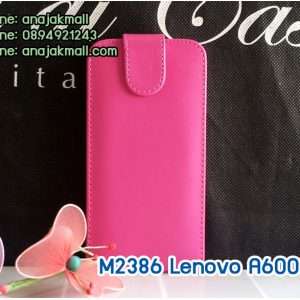 M2386-04 เคสฝาพับเปิดขึ้น-ลง Lenovo A6000 สีชมพู