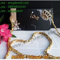 M2536-03 เคสกระเป๋า Huawei Y6 ลายมงกุฎรัก