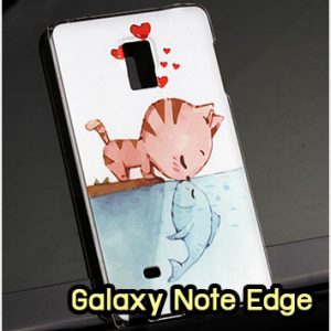M1297-22 เคสแข็ง Samsung Galaxy Note Edge ลาย Cat & Fish