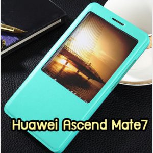 M1068-07 เคสโชว์เบอร์ Huawei Ascend Mate7 สีเขียว