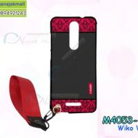 M4053-11 เคสยาง Wiko View ลาย Red Luxury พร้อมสายคล้องมือ