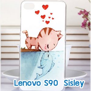 M1277-07 เคสแข็ง Lenovo S90 Sisley ลาย Cat & Fish