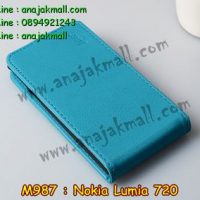 M987-01 เคสฝาพับ Nokia Lumia 720 สีฟ้า